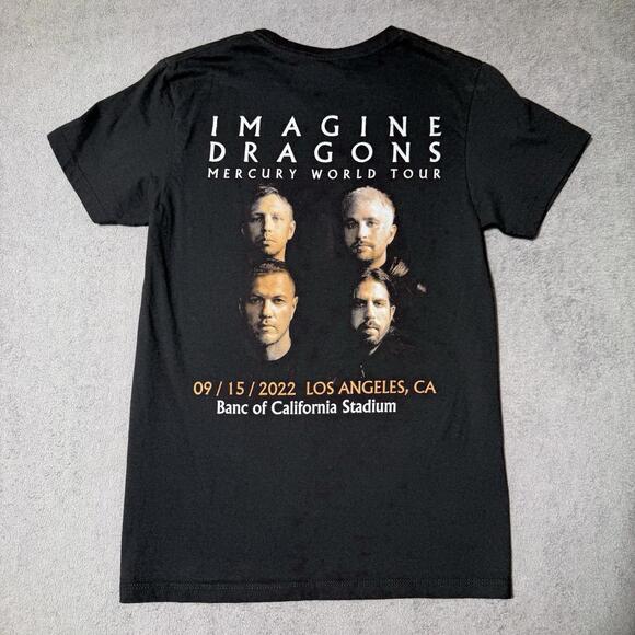 Imagine Dragons Mercury World Tour 2022 LA Concert T-Shirt S Black Band Tee - Picture 2 of 6